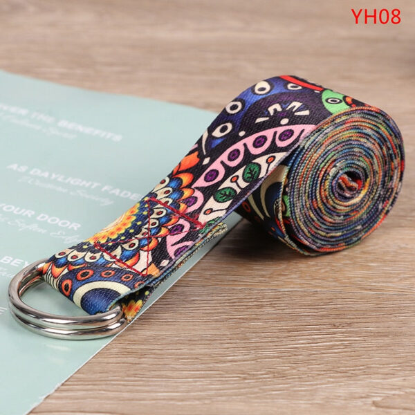 Colored Printed Adjustable Yoga Belt